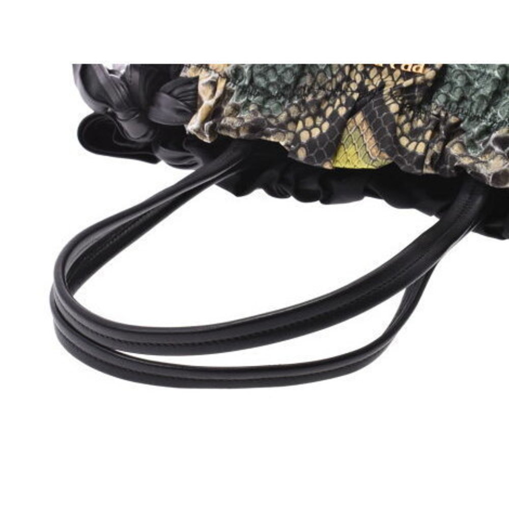 Prada Tote Bag Black Python Pattern Nylon Nappa - image 3